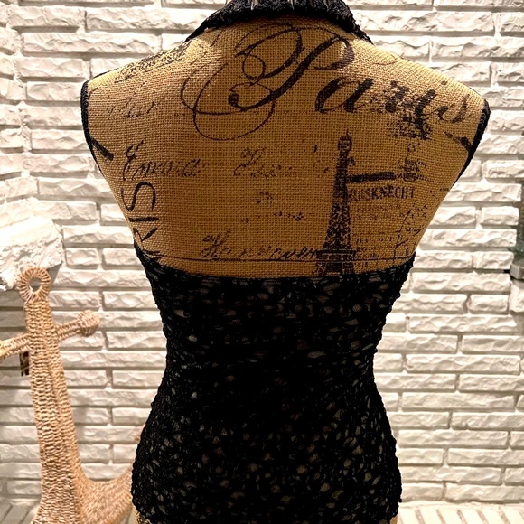 WHBM Black Lace Halter Top - Picture 4 of 9